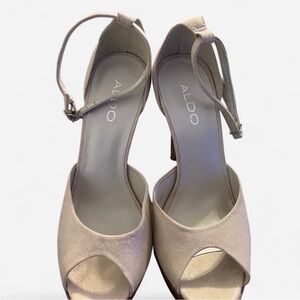 Aldo Women's Beige Ankle Strap Heels